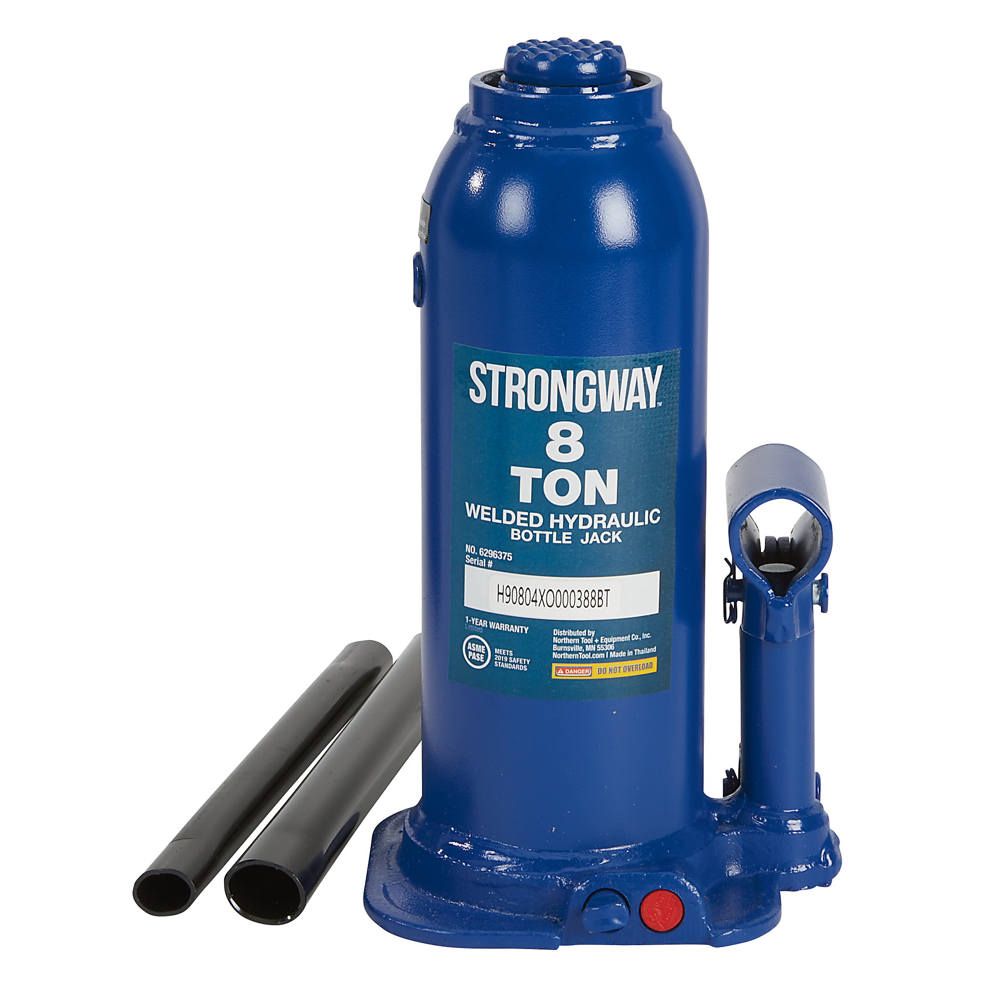 Strongway 8-Ton Welded Bottle Jack, 8.75in.–17.63in. Lift Height